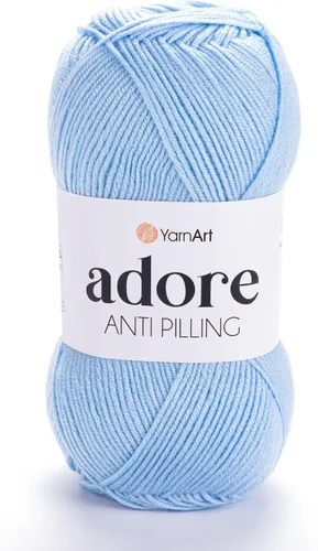 Vista 38 de 1 madeja YarnArt Adore, hilo antipilling, 100% acrílico antipilling, 100 g (3.5 oz), 280 m (306 yd), 3: Light-DK, Verde bebé - 358