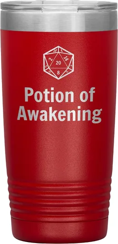 Vista 7 de Vaso D20 Potion of Awakening de 20 onzas, regalo novedoso para D&D Cup Dnd Dungeons and Dragons, vasos aislados Negro
