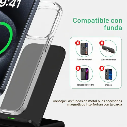 Vista 4 de Almohadilla de carga inalámbrica Android de 15 W Samsung S25 FE Cargador Pad Estación de carga inalámbrica Soporte inalámbrico Carga rápida