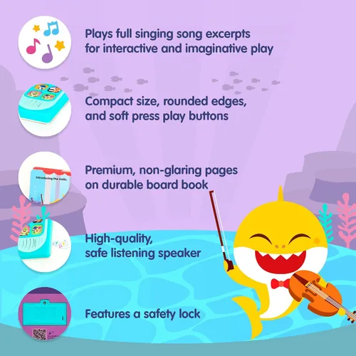 Vista 3 de Pinkfong Baby Shark Family Orchestra Concert Sound Book Libro interactivo de aprendizaje musical para bebés y niños pequeños de 1 a 3 años Libro