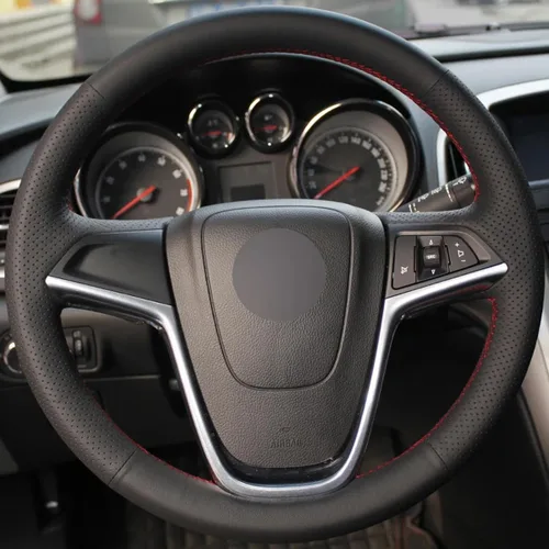 Vista 2 de Fit for Vauxhall Zafira (C) 2011-2016,Car Steering Wheel Cover,Car Black Steering Wheel Cover,Car Hand-Sewn Steering Wheel Cover