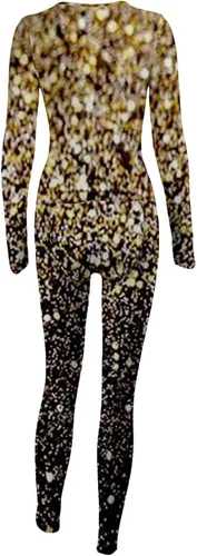 Vista 7 de Cafuvv Monos para mujer ropa dormir informal Color degradado mono de manga larga con botones monos largos mamelucos una