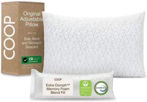 Vista 9 de Coop Home Goods Almohada ajustable original Crescent, almohadas de cama Queen para soporte de hombros, cuello y cabeza, almohadas de espuma de media