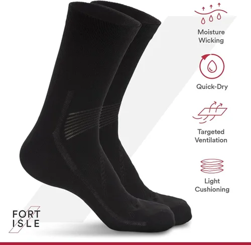 Vista 5 de Fort Isle 4 pares de calcetines de ciclismo para hombres y mujeres Calcetines transpirables de 8 colores para bicicleta de montaña para hombre