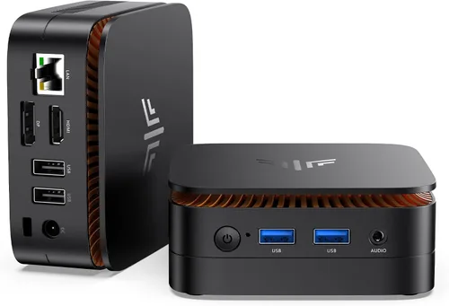 Vista 11 de KAMRUI AK1PLUS Mini PC, 8GB DDR4 256GB M.2 SSD, Mini computadora de escritorio con 4 USB-A, 2 HDMI, Ethernet