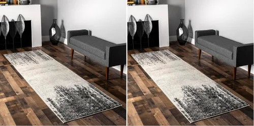 Vista 9 de nuLOOM Penélope - Alfombra de pasillo tribal con diseño de chevrones, 2 x 6 pies, color gris