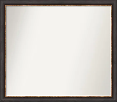 Vista 253 de Amanti Art Espejo de baño negro para sobre el fregadero, 23 x 23 pulgadas, espejo cuadrado negro Ashton, marco de madera tradicional mediano, se