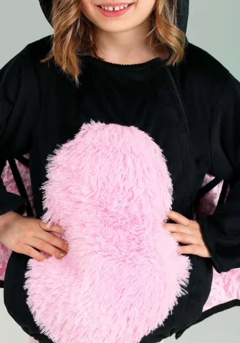 Vista 4 de Disfraz de Murciélago Vampiro para Niña Pequeña en Rosa Multicolor