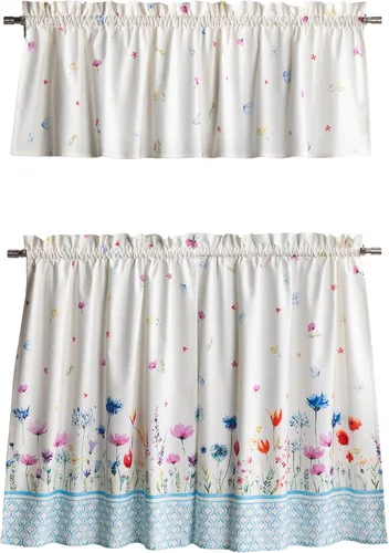 Vista 56 de Maison d' Hermine Juego de cortinas de cocina para ventanas, juego de cortinas de cocina 100% algodón, cenefas para el hogar [2 niveles