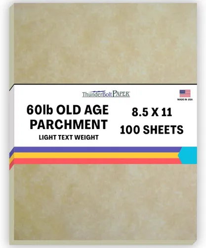 Vista 8 de 50 pergamino de vejez, 60 libras, peso del texto, 4.25 x 11 pulgadas, tamaño media carta, corte largo, papel de papelería, papel de papelería, papel