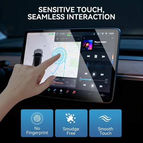Vista 5 de OZPYKAE Protector de pantalla Highland para Tesla New Model Y Juniper 2025 y Model 3 (2024-2026), protector de pantalla Highland, protector