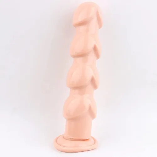 Vista 5 de Pagoda de silicona enorme de 9.5 pulgadas/9.4 in con ventosa de partículas grandes. Consoladores suaves estimulador de vagina para el punto G