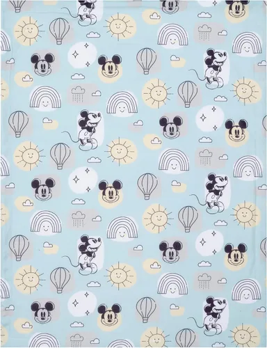 Vista 3 de Lambs & Ivy Disney Baby Classic Mickey Mouse - Manta de forro polar suave azul/blanco
