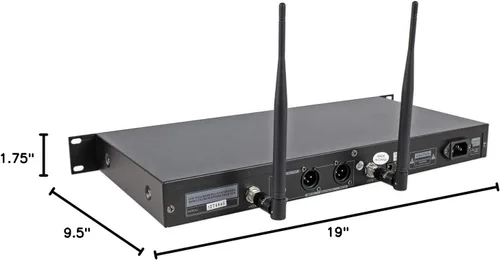 Vista 7 de Technical Pro WM1201 Sistema de micrófono inalámbrico dual UHF profesional de 2 canales