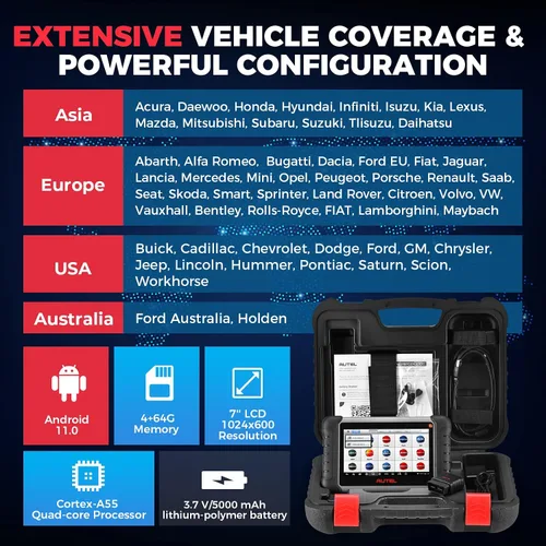 Vista 6 de Autel-Escáner TPMS MaxiCOM MK808S-TS, verificac./activac./reaprendizaje TPMS, programac. de sensores MX, diagnóstico de sistemas BT, prueba activa