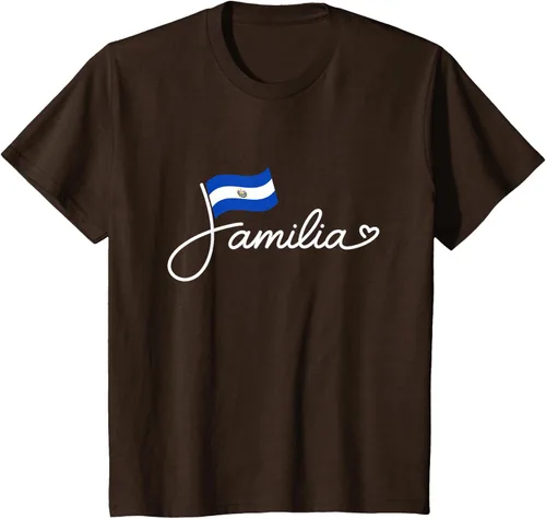 Vista 51 de El Salvador Familia - Camiseta con texto en inglés "La Familia de la Bandera Salvadoreña