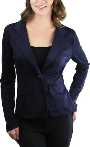 Vista 36 de ToBeInStyle Blazers de manga larga con cremallera y botones para mujer