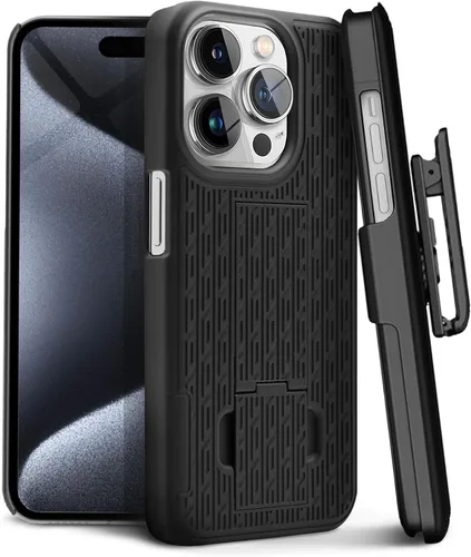 Vista 21 de MOTIVE Funda para iPhone 14, funda con clip para cinturón para Apple iPhone 14, funda protectora delgada y resistente a prueba de golpes con soporte
