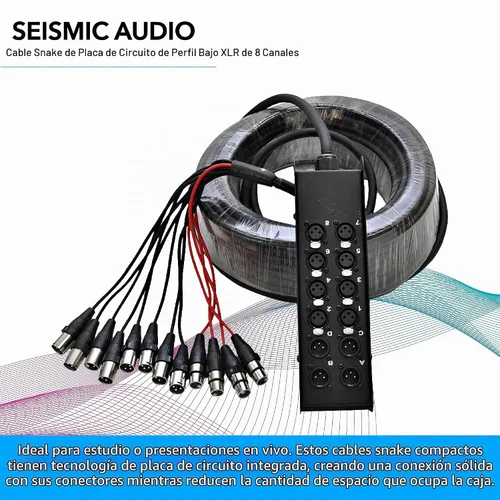 Vista 3 de Seismic Audio Altavoces 8 canales de bajo perfil XLR Enviar Sub Snake Cable, cable divisor XLR, 100 pies
