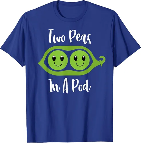 Vista 42 de Two Peas in A Pod Couples Matching Best Friend Cute Veg T-Shirt Baby Blue