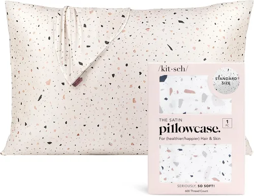 Vista 17 de Kitsch Funda de almohada de satén con cremallera, tamaño estándar, Aura