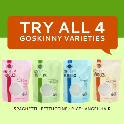 Vista 3 de GoSkinny Noodles Angel Hair (paquete de 6), Shirataki y Konjac orgánico, bajo en carbohidratos, bajo en calorías, sin gluten, vegano, keto, paleo
