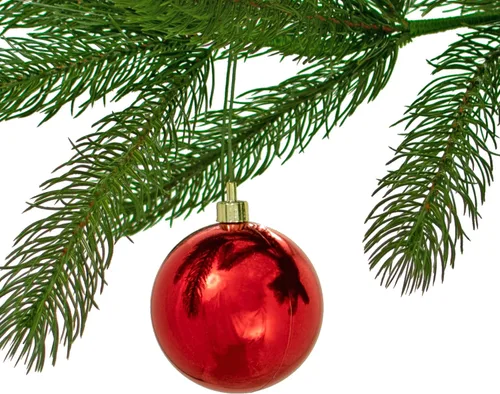 Vista 3 de Brillo Rojo Adornos de Bola de Navidad de Plástico, Adornos Colgantes Inastillables para Interior/Exterior (50mm)