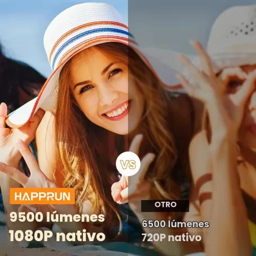 Vista 2 de Proyector, proyector Bluetooth nativo 1080P, portátil al aire libre, mini proyector Full HD, altavoz de dormitorio en casa