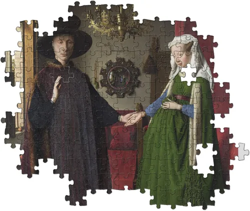 Vista 3 de Clementoni - 39663 - Rompecabezas de la colección del museo - Arnolfini y esposa - Rompecabezas de 1000 piezas, hecho en Italia, rompecabezas