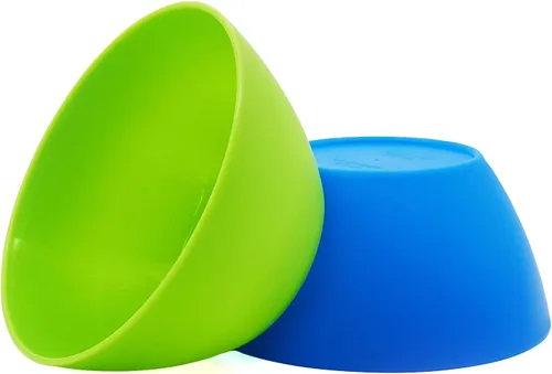 Vista 4 de Juego de vajilla de plástico, plato de plástico irrompible y reutilizable, cuenco y vaso juego de 18 multicolor
