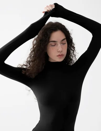 Vista 5 de PUMIEY Body de manga larga para mujer, con cuello de tortuga, para salir, colección Sharp