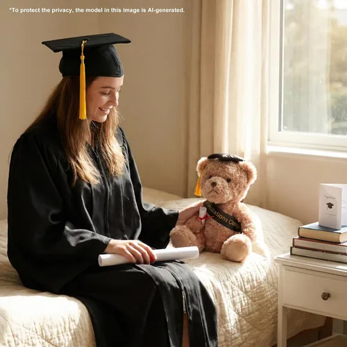 Vista 4 de WEIGEDU Oso de peluche de regalo de graduación con gorra, banda y diploma, regalo de graduación para niños, estudiantes, niños y niñas, 12 pulgadas