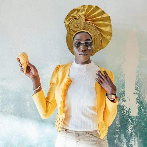 Vista 5 de Diadema de lujo nigeriana Aso Oke, tocados africanos para mujeres, diademas para cabeza, turbante, gorro de gel automático, pañuelo para fiesta