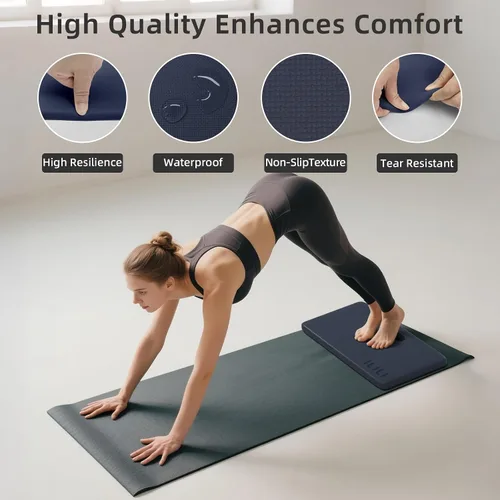 Vista 4 de ILILI Rodillera de yoga plegable, almohadilla suave de TPE de 24 x 17 x 0.5 pulgadas (tamaño plegable 17 x 12 x 1 pulgadas) para flexiones