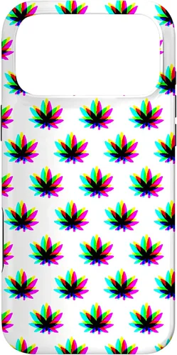 Vista 22 de Funda para iPhone 13 Pro Max Weed Pattern Colorido Psicodélico Marihuana Cannabis Stoner Case