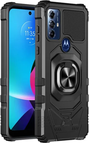 Vista 6 de Customerfirst - Funda para Motorola Moto G Play 2023 con protector de pantalla, soporte de anillo para soporte magnético de automóvil, grado