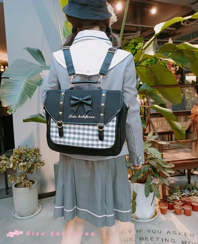 Vista 2 de Lindo arco japonés bolsa JK Uniforme bolsa Kawaii 3 Way Anime Monedero
