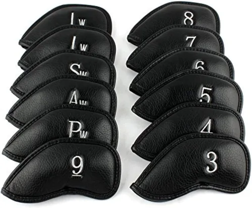 Vista 13 de CRAFTSMAN GOLF 12 piezas o 1 pieza de fundas protectoras de cuero sintético para cabezas de palos de golf, compatibles con todas las marcas