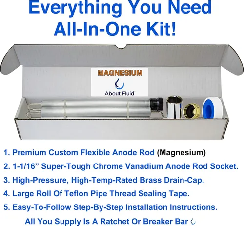 Vista 5 de Varillas de ánodo de repuesto de magnesio para calentadores de agua (kit completo de magnesio de 44 pulgadas)