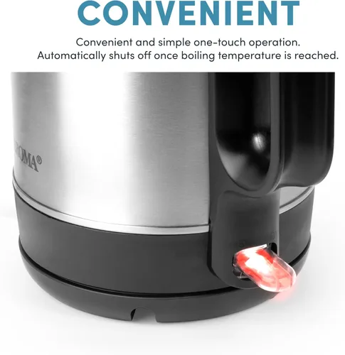 Vista 3 de AROMA® Hervidor eléctrico de 1.7 litros con ebullición rápida y apagado automático en acero inoxidable (AWK-1401SB)