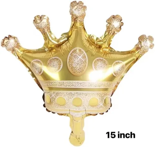 Vista 3 de Globos amarillos grandes de 40 pulgadas con corona, globos de helio de aluminio del número 3, decoraciones de tercer cumpleaños, suministros