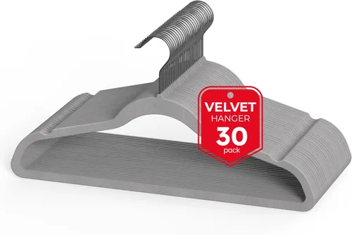 Vista 13 de HealSmart Perchas de plástico, paquete de 30 perchas de ropa que ahorran espacio, perchas duraderas y ligeras para abrigos, vestidos, camisas, Negro