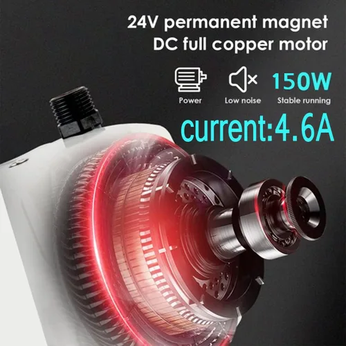 Vista 4 de Bomba de presión de agua para el hogar 1/5HP Ultra Silenciosa DC 24V 150W para rociadores, ducha, cocina, jardín, aumentador de presión automático