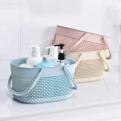 Vista 2 de rejomiik - Cesta portátil para ducha, organizador de plástico con asas, bolsa de aseo para baño, artículos esenciales para dormitorio universitario