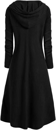 Vista 2 de RMXEi - Blusa de moda con capucha para mujer, talla grande, estilo vintage, con capa alta y baja