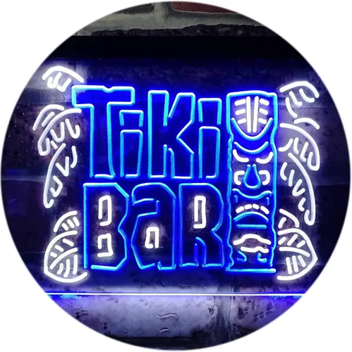 Vista 18 de ADVPRO Tiki Bar Mask Beer Pub Club Wine Dual Color LED Neon Sign Blue & Red 12" x 8.5" st6s32-i3139-br