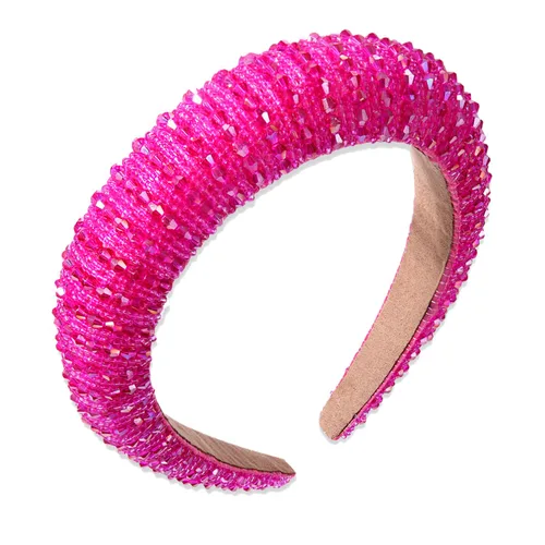 Vista 6 de NVENF Diademas para el día del partido, diadema de fútbol para mujer, con cuentas de cristal y cuentas azules y blancas, accesorios de fútbol