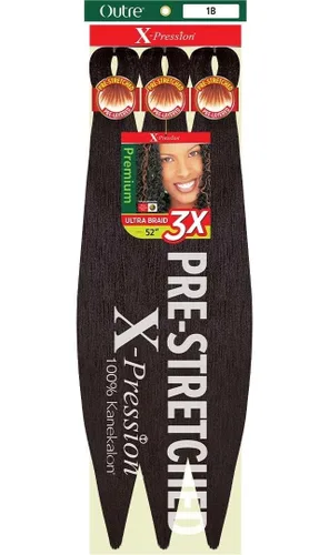 Vista 2 de Outre X-Pression 6X Ultra Braid 52 preestirada (1B negro apagado)