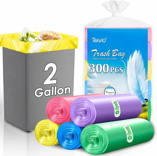 Vista 10 de Teivio Bolsas de basura medianas con lazo superior, 8 galones, 120