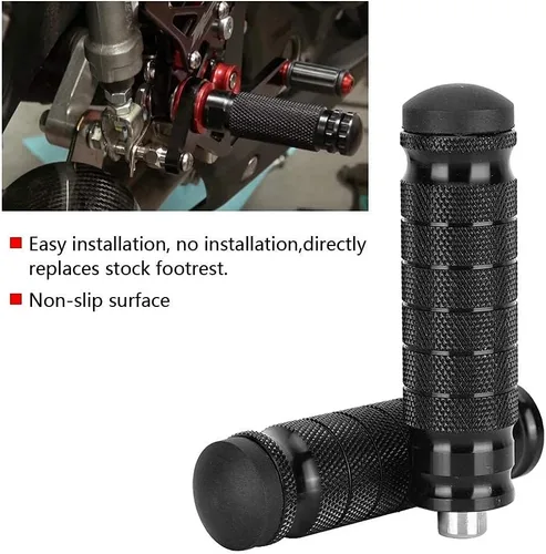 Vista 5 de Aramox Reposapiés de la motocicleta, 2pcs CNC de la Motocicleta Reposapiés Trasero Universal M8 Antideslizante Reposapiés Pies Clavijas Pedales